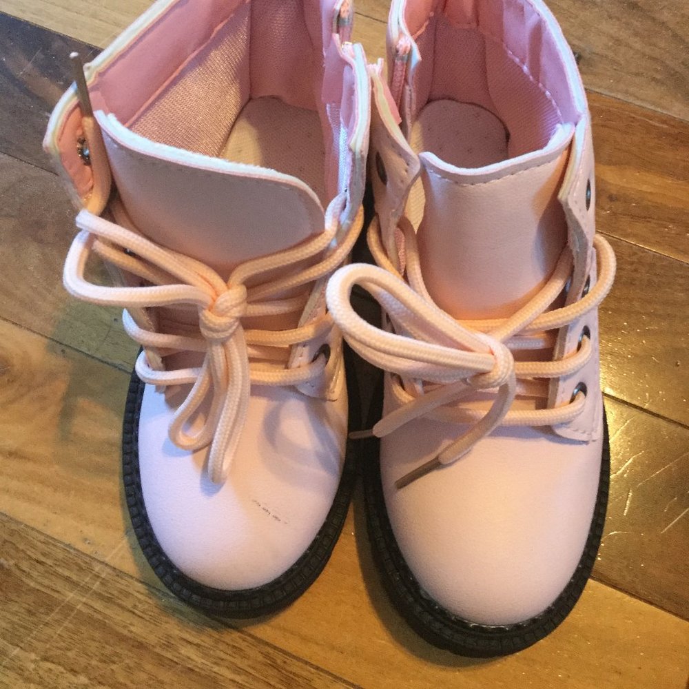 NEW never worn pink zip boots for little girl